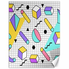 Tridimensional-pastel-shapes-background-memphis-style Canvas 18  X 24  by Salman4z