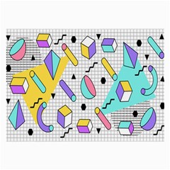 Tridimensional-pastel-shapes-background-memphis-style Large Glasses Cloth by Salman4z