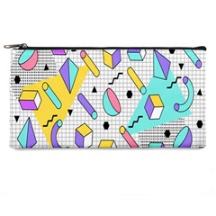 Tridimensional-pastel-shapes-background-memphis-style Pencil Case by Salman4z