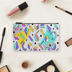 Tridimensional-pastel-shapes-background-memphis-style Cosmetic Bag (small) by Salman4z