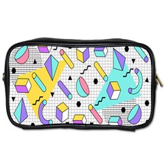 Tridimensional-pastel-shapes-background-memphis-style Toiletries Bag (one Side) by Salman4z