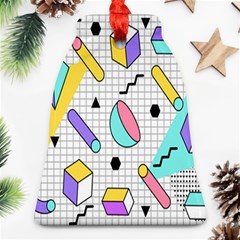 Tridimensional-pastel-shapes-background-memphis-style Ornament (bell)