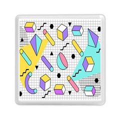 Tridimensional-pastel-shapes-background-memphis-style Memory Card Reader (square) by Salman4z