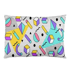 Tridimensional-pastel-shapes-background-memphis-style Pillow Case (two Sides) by Salman4z