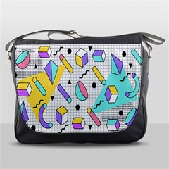 Tridimensional-pastel-shapes-background-memphis-style Messenger Bag by Salman4z