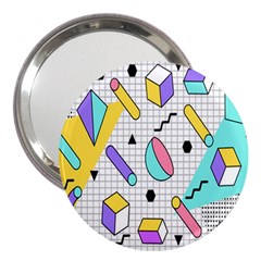 Tridimensional-pastel-shapes-background-memphis-style 3  Handbag Mirrors by Salman4z