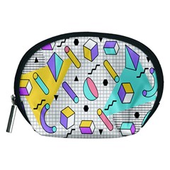 Tridimensional-pastel-shapes-background-memphis-style Accessory Pouch (medium) by Salman4z