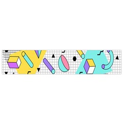 Tridimensional-pastel-shapes-background-memphis-style Small Premium Plush Fleece Scarf