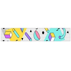 Tridimensional-pastel-shapes-background-memphis-style Large Premium Plush Fleece Scarf 