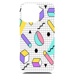 Tridimensional-pastel-shapes-background-memphis-style Iphone 14 Pro Max Black Uv Print Case by Salman4z