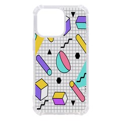 Tridimensional-pastel-shapes-background-memphis-style Iphone 13 Pro Tpu Uv Print Case by Salman4z