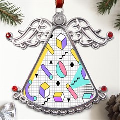 Tridimensional-pastel-shapes-background-memphis-style Metal Angel With Crystal Ornament