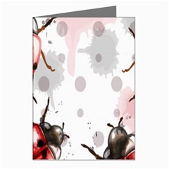 Ladybugs-pattern-texture-watercolor Greeting Cards (pkg Of 8)