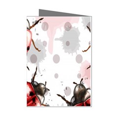 Ladybugs-pattern-texture-watercolor Mini Greeting Cards (pkg Of 8)