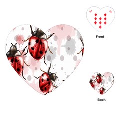 Ladybugs-pattern-texture-watercolor Playing Cards Single Design (heart)