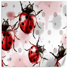 Ladybugs-pattern-texture-watercolor Canvas 12  X 12  by Salman4z