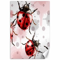 Ladybugs-pattern-texture-watercolor Canvas 12  X 18  by Salman4z