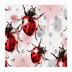 Ladybugs-pattern-texture-watercolor Medium Glasses Cloth by Salman4z