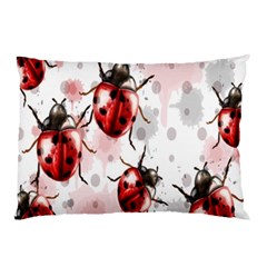 Ladybugs-pattern-texture-watercolor Pillow Case by Salman4z