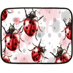 Ladybugs-pattern-texture-watercolor Two Sides Fleece Blanket (mini) by Salman4z