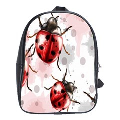 Ladybugs-pattern-texture-watercolor School Bag (large) by Salman4z