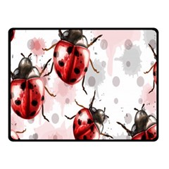 Ladybugs-pattern-texture-watercolor Fleece Blanket (small) by Salman4z