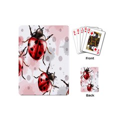 Ladybugs-pattern-texture-watercolor Playing Cards Single Design (mini)