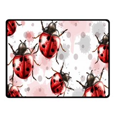 Ladybugs-pattern-texture-watercolor Two Sides Fleece Blanket (small) by Salman4z