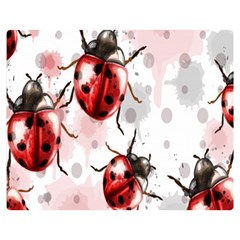 Ladybugs-pattern-texture-watercolor Two Sides Premium Plush Fleece Blanket (medium) by Salman4z