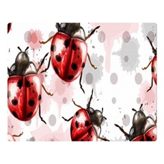 Ladybugs-pattern-texture-watercolor Two Sides Premium Plush Fleece Blanket (large) by Salman4z