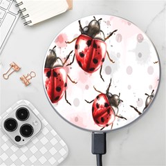 Ladybugs-pattern-texture-watercolor Wireless Fast Charger(white) by Salman4z