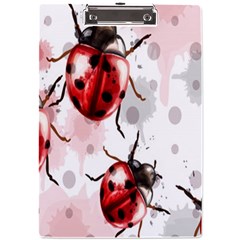 Ladybugs-pattern-texture-watercolor A4 Acrylic Clipboard by Salman4z