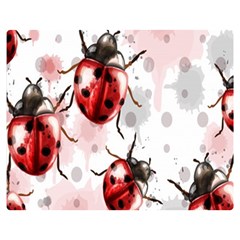 Ladybugs-pattern-texture-watercolor Premium Plush Fleece Blanket (medium) by Salman4z