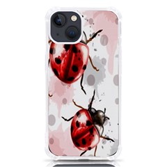 Ladybugs-pattern-texture-watercolor Iphone 13 Tpu Uv Print Case