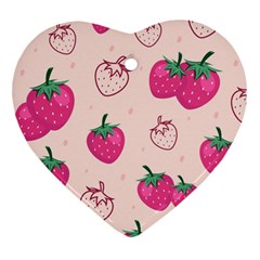 Seamless-strawberry-fruit-pattern-background Ornament (heart)