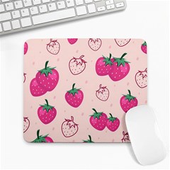 Seamless-strawberry-fruit-pattern-background Large Mousepad by Salman4z