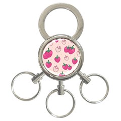 Seamless-strawberry-fruit-pattern-background 3-ring Key Chain by Salman4z