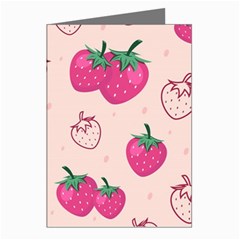 Seamless-strawberry-fruit-pattern-background Greeting Cards (pkg Of 8)