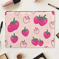 Seamless-strawberry-fruit-pattern-background Cosmetic Bag (xl) by Salman4z