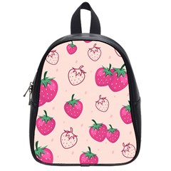 Seamless-strawberry-fruit-pattern-background School Bag (small)