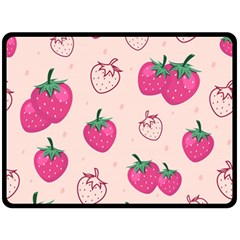 Seamless-strawberry-fruit-pattern-background Fleece Blanket (large) by Salman4z