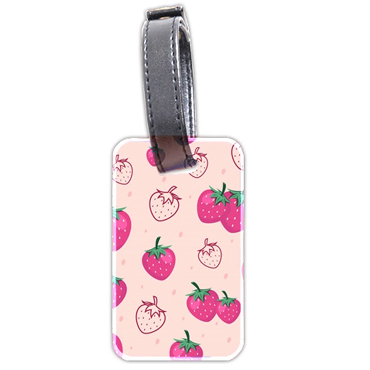 Seamless-strawberry-fruit-pattern-background Luggage Tag (two sides)