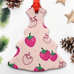 Seamless-strawberry-fruit-pattern-background Ornament (christmas Tree) 