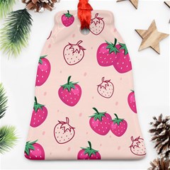 Seamless-strawberry-fruit-pattern-background Ornament (bell)