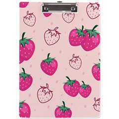 Seamless-strawberry-fruit-pattern-background A4 Acrylic Clipboard by Salman4z