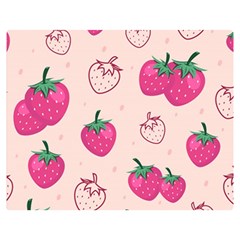 Seamless-strawberry-fruit-pattern-background Premium Plush Fleece Blanket (medium) by Salman4z