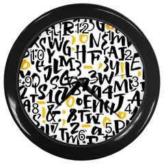 Letters-pattern Wall Clock (black) by Salman4z