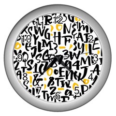 Letters-pattern Wall Clock (silver) by Salman4z