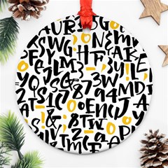 Letters-pattern Round Ornament (two Sides)