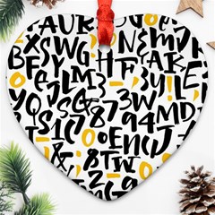 Letters-pattern Heart Ornament (two Sides)